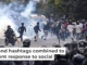 Riot police fire tear gas into crowds of demonstrators in Kathmandu on Sept. 8, 2025. Prabin Ranabhat/AFP via Getty Images